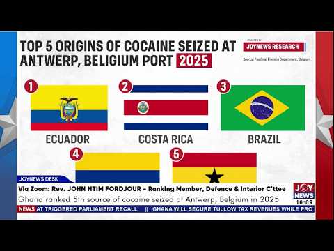Drug Busts: Ghana ranked 5th source of cocaine seized at Antwerp, Belgium in 2025 | News Desk