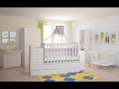 Детская кроватка с комодом POLINI Kids Simple 1100 Белый в Перми - видео 8