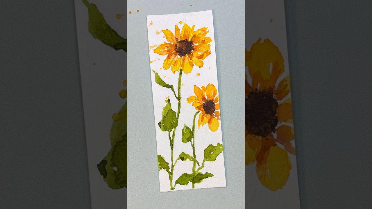 Diy floral watercolor bookmarks sunflowers #watercolor #diy #art