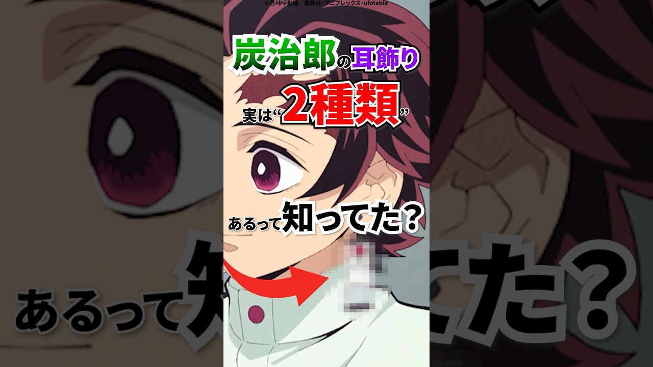 【鬼滅の刃】炭治郎の耳飾り実は2種類あるって知ってた？ #鬼滅の刃 #竈門炭治郎 #ピアス #アニメ #shorts