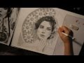 Time-lapse drawing: Art Nouveau Lana Del Rey ...