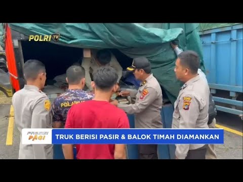 TRUK BERMUATAN PASIR &amp; BALOK TIMAH DIAMANKAN POLRES BANGKA BARAT