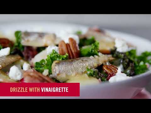 Crisp Seafood Salad Recipe | Kale Salad with Brisling Sardines from King Oscar Seafood