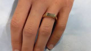 Chunky Baguette Ring | Salt and Pepper Grey Diamond Statement Ring | Gold Engagement Ring