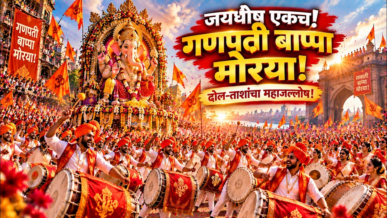 गणपती बाप्पा मोरया! ?? | ढोल-ताशांचा महाजल्लोष! | Ganpati Aagman | Dhol Tasha Pathak