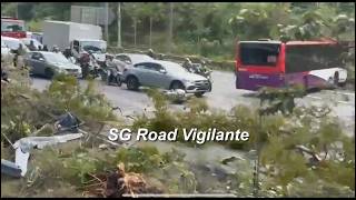 19aug2026 bke sbs transit bus 170  swerve after accident with bmw and went across the expressway