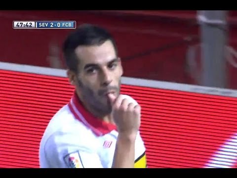 Gol de Negredo (2-0) en el Sevilla FC - FC Barcelona Jornada 6