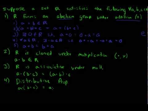 Ring Theory 1: Ring Definition and Examples