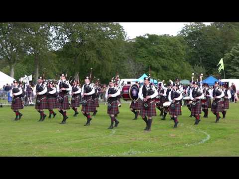 Portlethen & District Pipe Band afternoon display during Aberdeen Highland Games in June 2019 Video