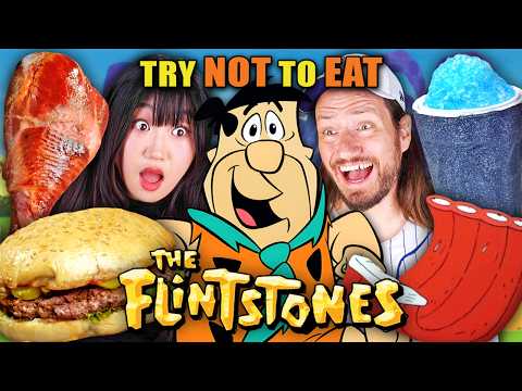 Try Not To Eat - The Flintstones (Bronto Burger, Gravelberry Pie, Giant Meat Leg)
