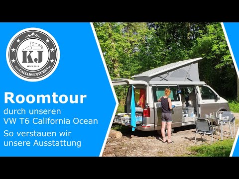 Roomtour durch unseren VW T6 California Ocean - So verstauen wir unsere Ausstattung