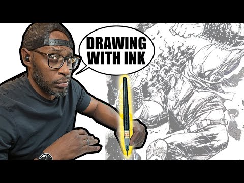 Traditional Inking A Super Villain