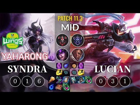 JAG Yaharong Syndra vs Lucian Mid - KR Patch 11.3