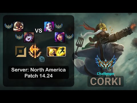 Corki ADC + Lulu vs Jinx + Neeko - NA Challenger - Patch 14.24