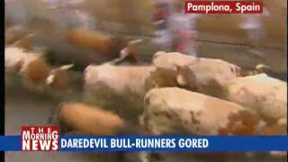 Daredevil bull-runners gored
