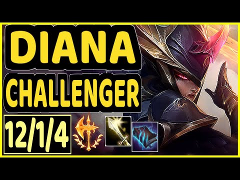 PRETTY (DIANA) - 12/1/4 KDA CHALLENGER GAMEPLAY - EUW