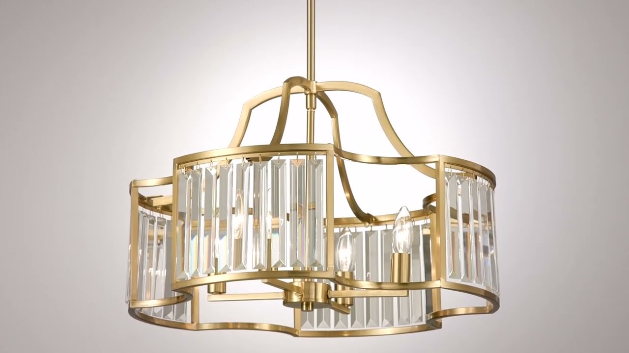 Video 1 Watch A Video About the Possini Euro Gillian Soft Gold 4-Light Pendant