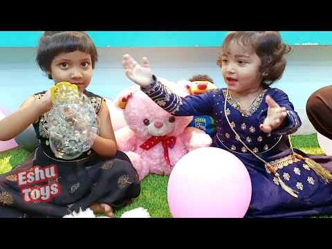 Eshu Play with Ice cream toys | Aroosh play with Balloon | Ice cream toy | balloon | Counting play