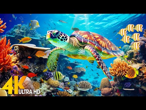 Under Red Sea 4K - Beautiful Coral Reef Fish in Aquarium, Sea Animals for Relaxation - 4K Video #12