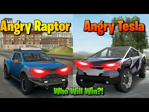 Angry Ford Raptor VS Angry Tesla Cyber truck in Extreme Car Driving Simulator