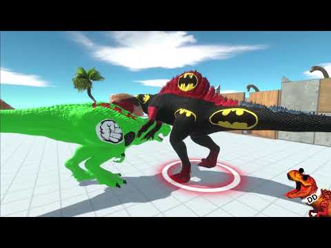 ARBS Spiderman T-Rex vs Dinosaur Superman Spinosaurus Evolution in Jurassic World animal revolt