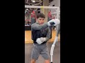 RYAN GARCIA EYES CLOSED ON COBRA BAG! SHOWS OFF BEHIND THE BACK TRICK SHOT IN TRAINING