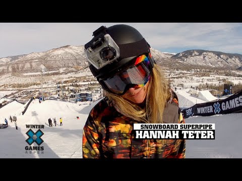 GoPro HD:  Hannah Teter Snowboard Superpipe TV Course Preview - Winter X Games 2012
