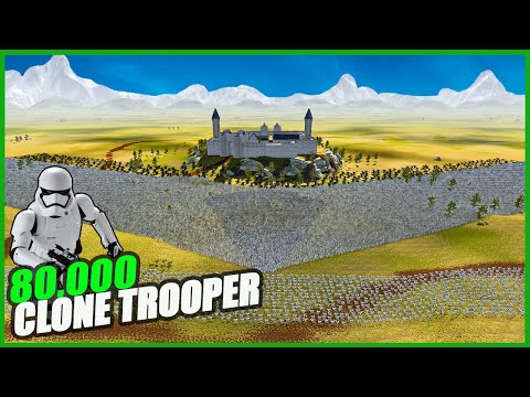 80,000 CLONE FORTRESS VS JEDI & DROIDS  - UEBS 2 | BATTLE SIMULATOR 2 (4K)