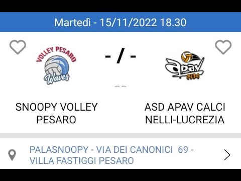 SNOOPY VOLLEY PESARO VS APAV CALCINELLI LUCREZIA U16F