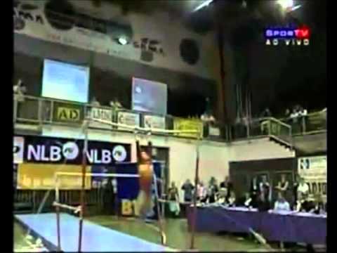 Uneven Bars 180 to Front Double Salto Piked Dismount Gymnastics Video