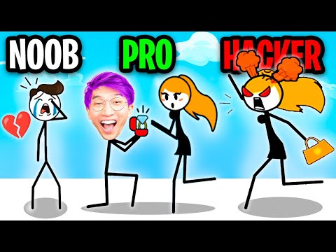 NOOB vs PRO vs HACKER In FIND LOVE STICKMAN PUZZLE!? (ALL LEVELS!)