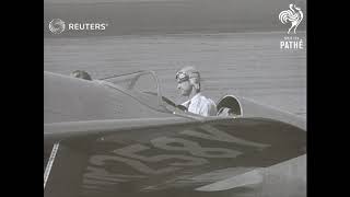 USA: TRANSPORT / AVIATION - Howard Hughes makes record breaking transcontinental flight (1936)