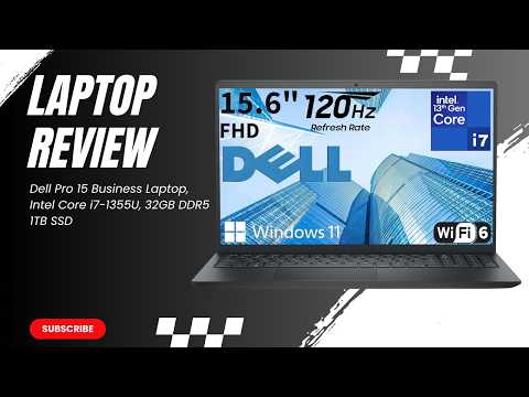 Dell Pro 15 Business Laptop, Intel Core i7-1355U, 16GB DDR5 512GB SSD video review thumbnail