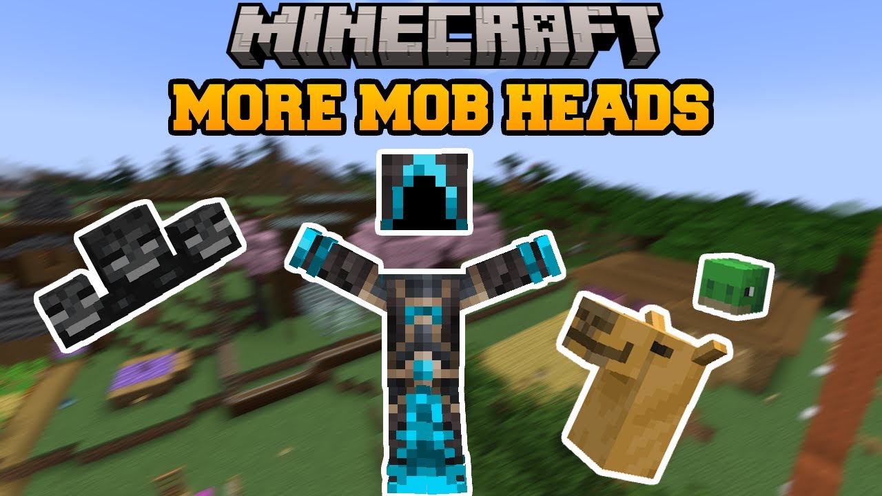 Minecraft: More Mob Heads - MOD SHOWCASE (NEW WEARABLE HEADS FROM ALL THE MOBS)