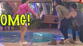 Bigg Boss 9: Oops! Suyyash And Prince Throw Rishabh’s Bag Inside The Pool!