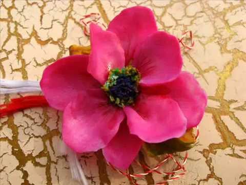 Polymer clay flower brooch