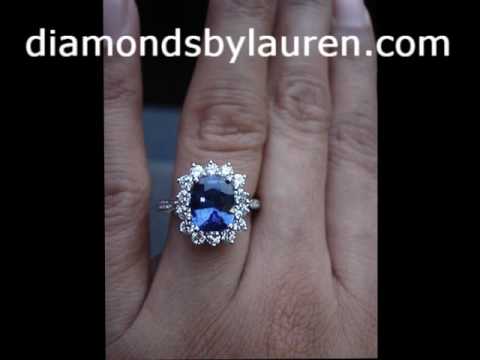 Sapphire and Diamond Princess Di Ring