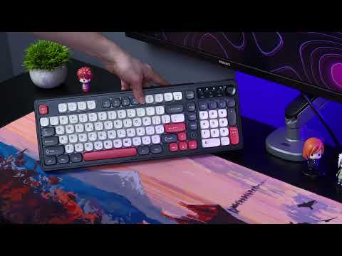 Клавіатура бездротова Ajazz AF98 Plus Black Shark Red (AF98-PLUS-BSR)