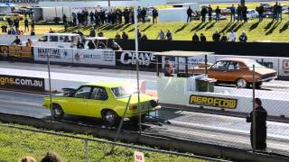 preview picture of video 'LH Torana vs LC Torana Super Street Drags Adelaide International Raceway 28th July 2013'