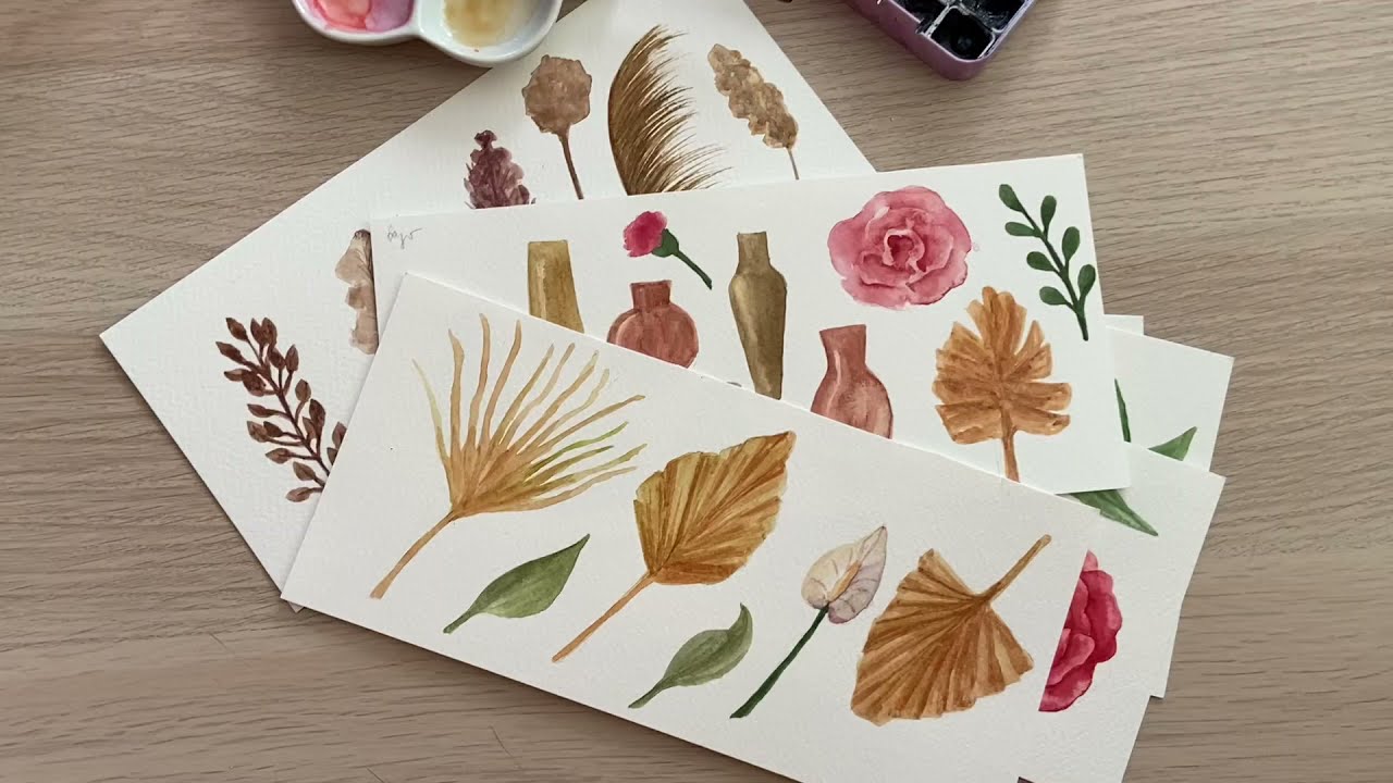 Dried flower bouquet and boho wedding clipart collection. Watercolor Boho PNG flowers clipart