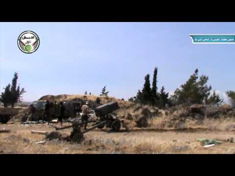 استهداف مقرات النظام في تل الشعار وتل بزاق في ريف القنيطرة براجمة الصواريخ من قبل الجيش الأول نصرة لحرائرنا