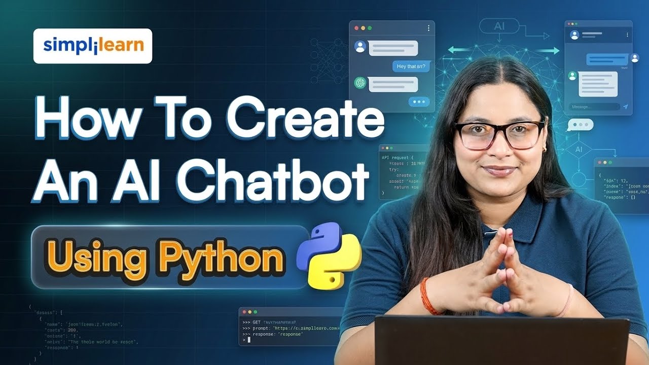 How To Create An AI Chatbot Using Python | Build Chatbot With Python And VS Code | Simplilearn