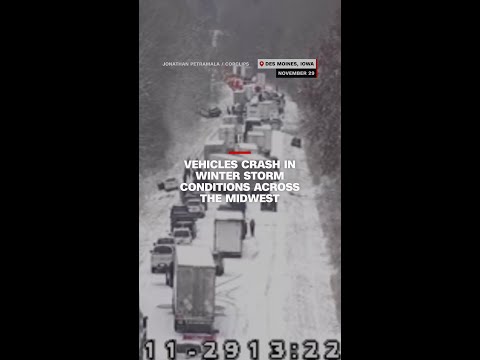 Vehicles crash in winter storm conditions across the Midwest