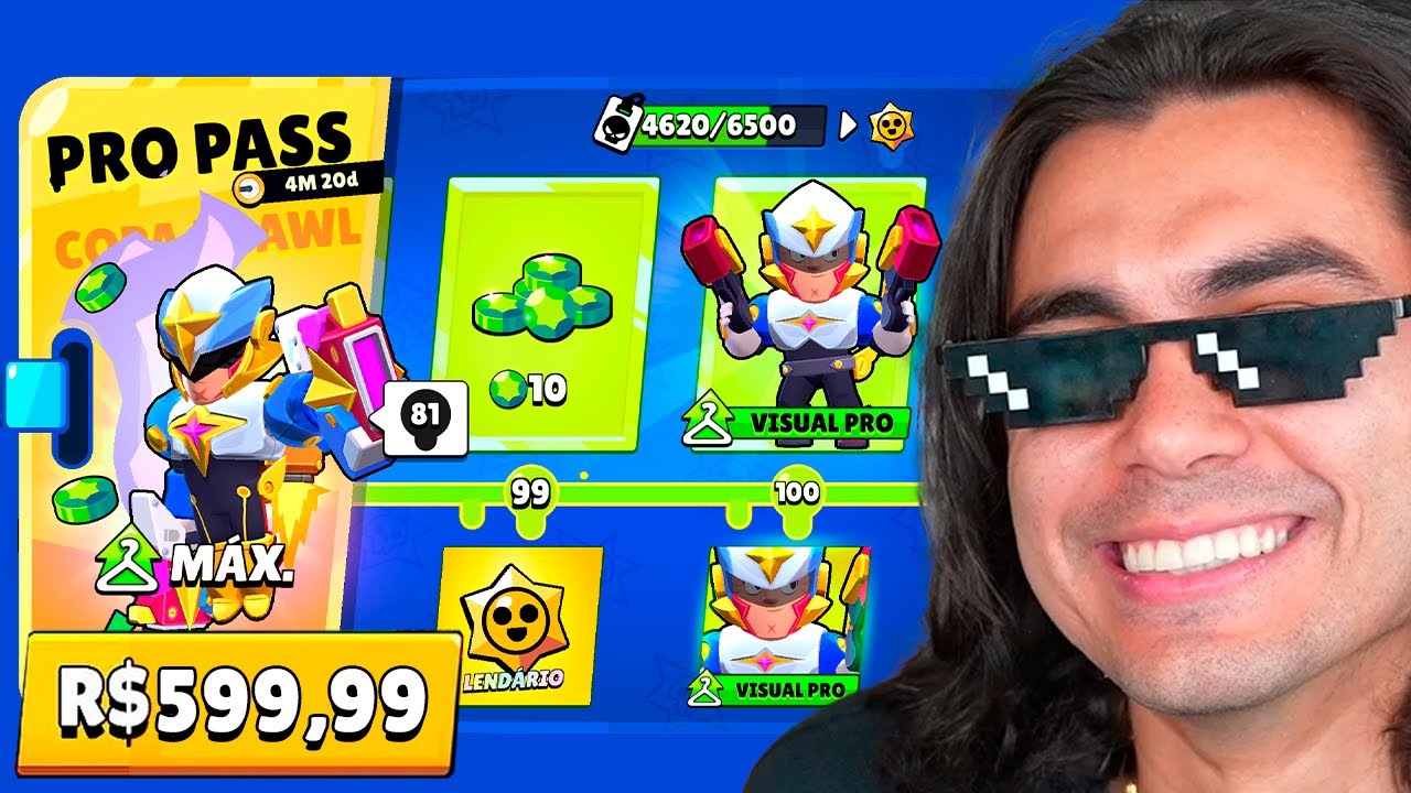 COMPREI E ZEREI O NOVO PRO PASS DO BRAWL STARS