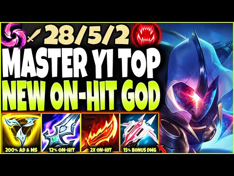 Meet the NEW OP MASTER YI ON-HIT Build Top ~ Q + 3 hits = 72%+ HP DMG 🔥 LoL Master Yi s12 Gameplay