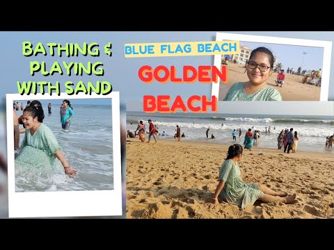 Bathing & Playing with sand || Blue Flag Beach || Golden Beach, Puri😱(@Amrita Basumatary)