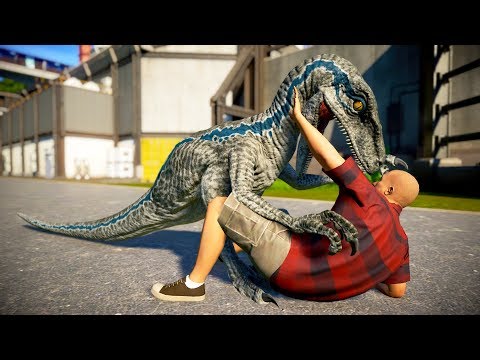 Jurassic World Evolution - Indoraptor Vs Blue Breakout and Fight (Blue Fight Scene)