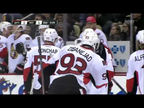 Gol de Stephane Da Costa (Ottawa Senators x Pittsburgh Penguins, 13 de fevereiro de 2013) NHL HD