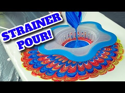 Strainer Pour Acrylic Pour with Floetrol Pouring Medium Fluid Art with JmoPainting