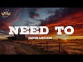 Gavin Adcock Need To Lyrics